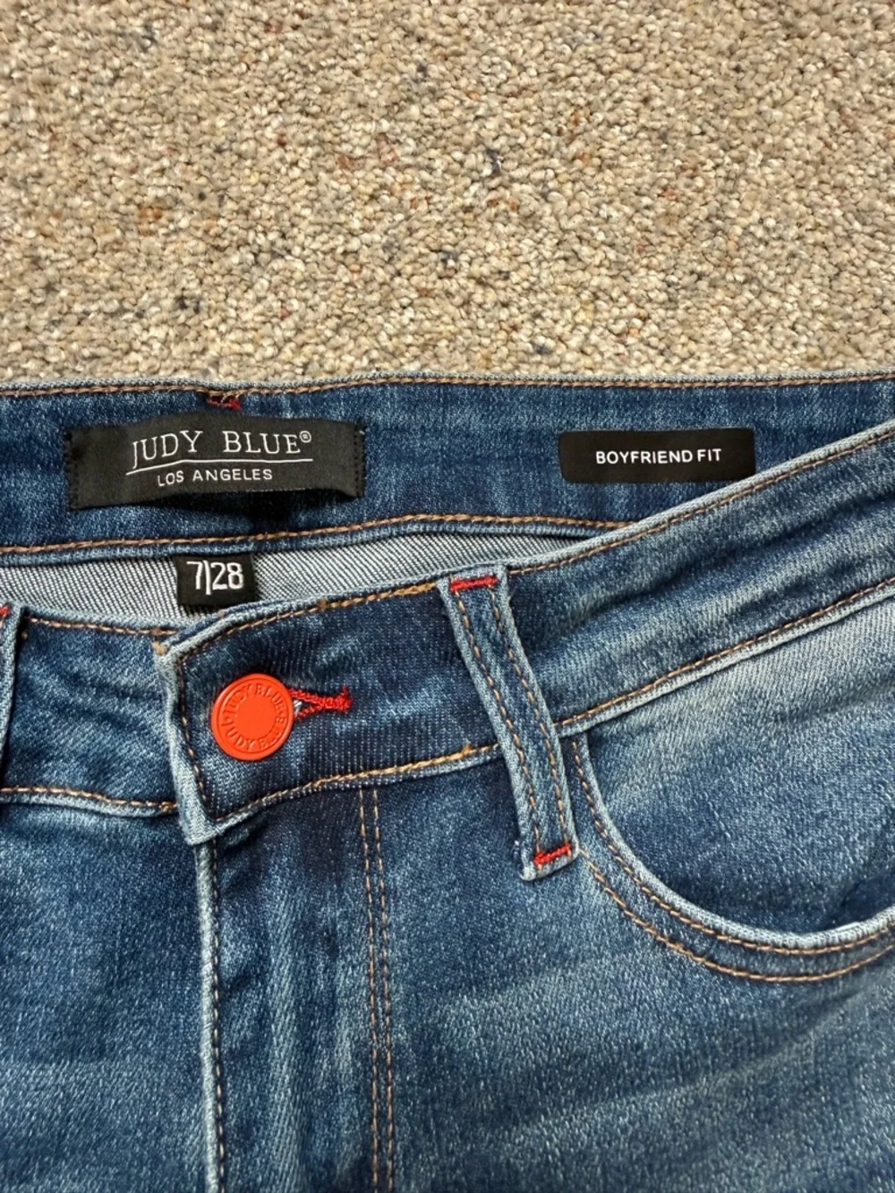 Judy Blue Blue Boyfriend Skinny Jeans with Plaid Cuff